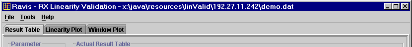 Tabla de resultados de linealidad
